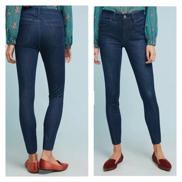 Anthropologie Pilcro High Rise Denim Legging Stretch Dark Wash Skinny - Picture 1 of 11